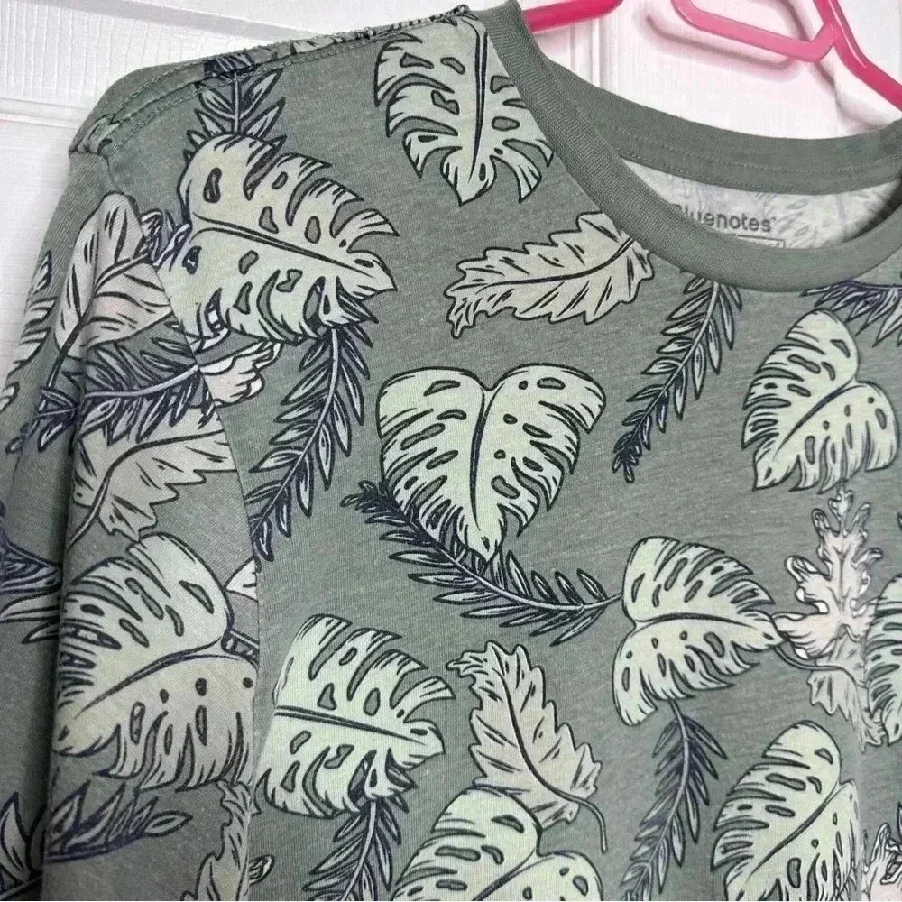 Bluenotes T-Shirt Longline Leaves Green Size  Medium - Picture 3 of 16